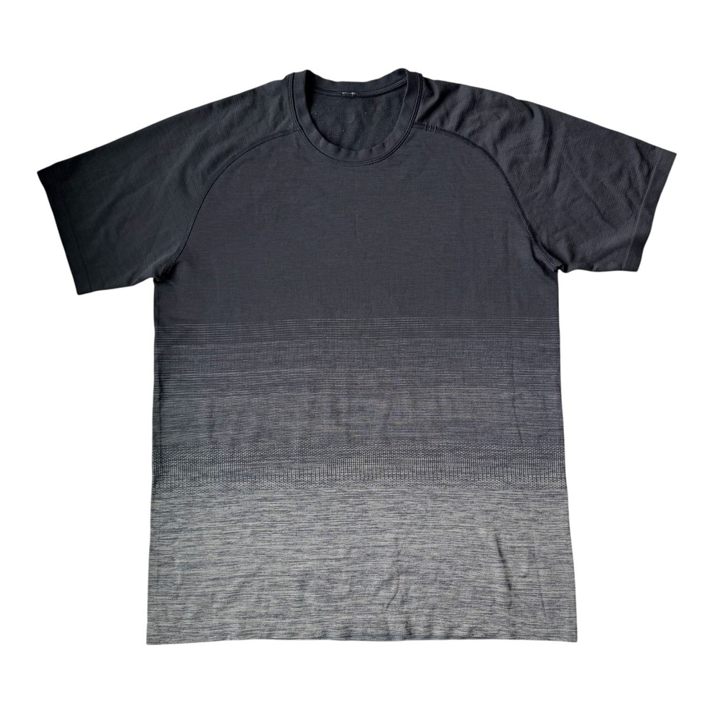 Lululemon Men's Metal Vent Tech Ombre Gradient T Shirt Large Gray Green‎ Active